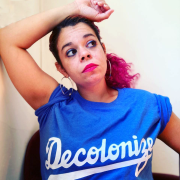 Rachel's photo featuring a blue Decolonize T Shirt 